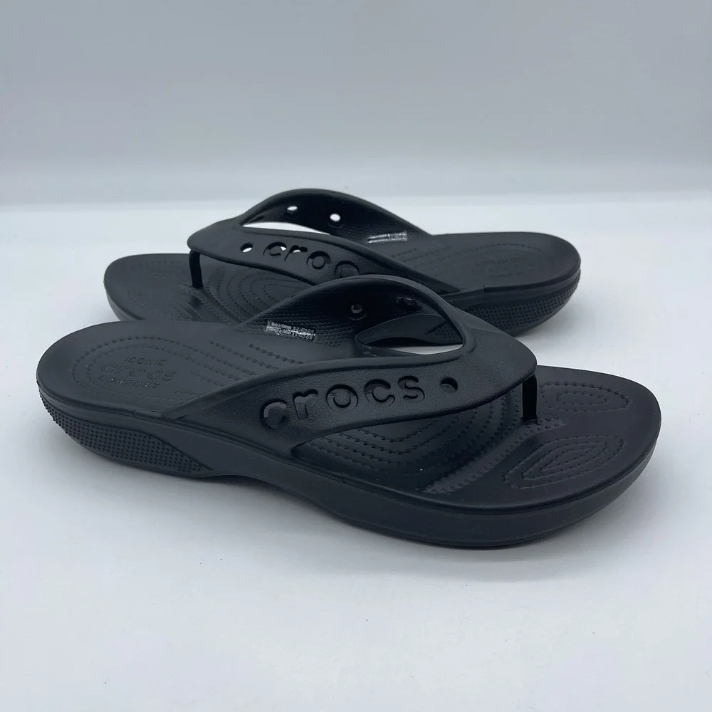 Crocs Baya II Flip Men's Size 10 Flip Flop Sandals 208192 Black Slip On Shoes